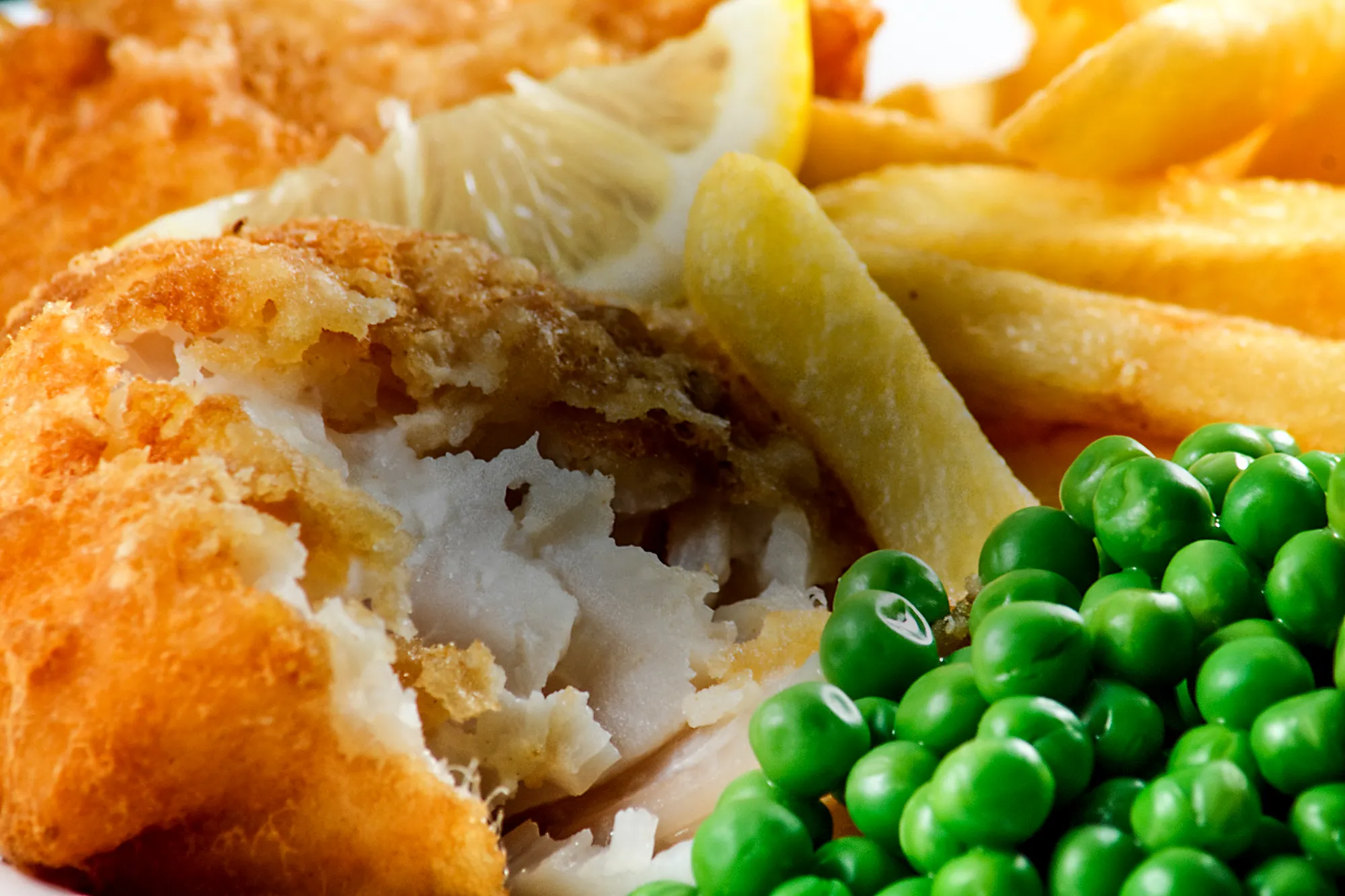 Ashvale haddock, chips and peas